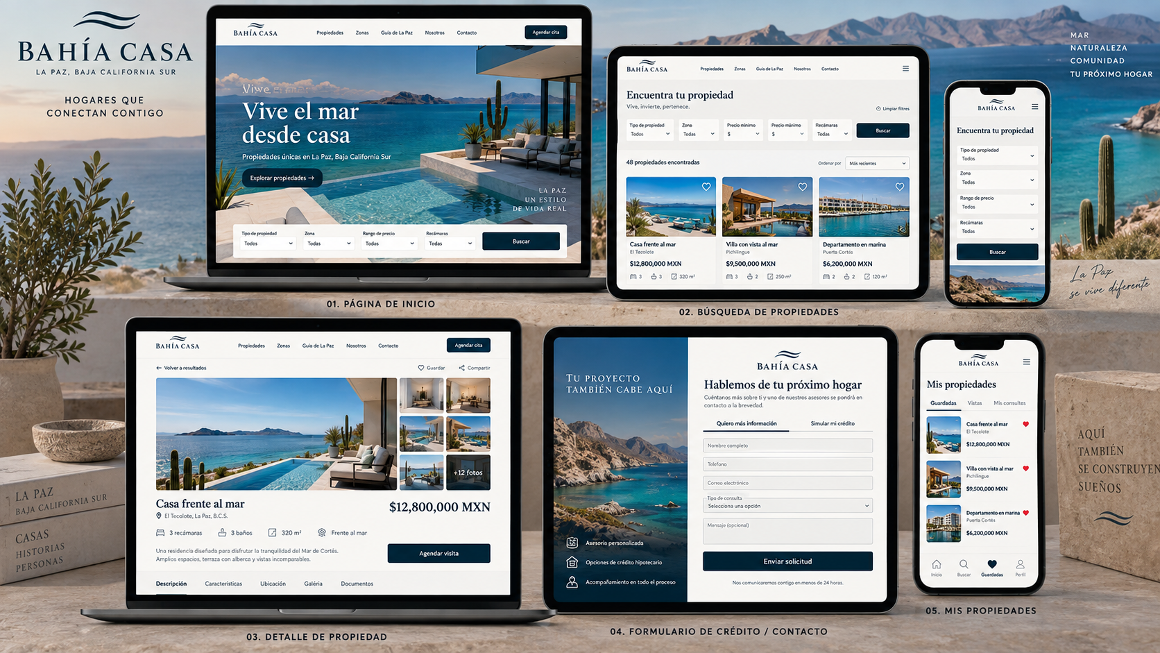 Mockup de inmobiliaria Bahía Casa