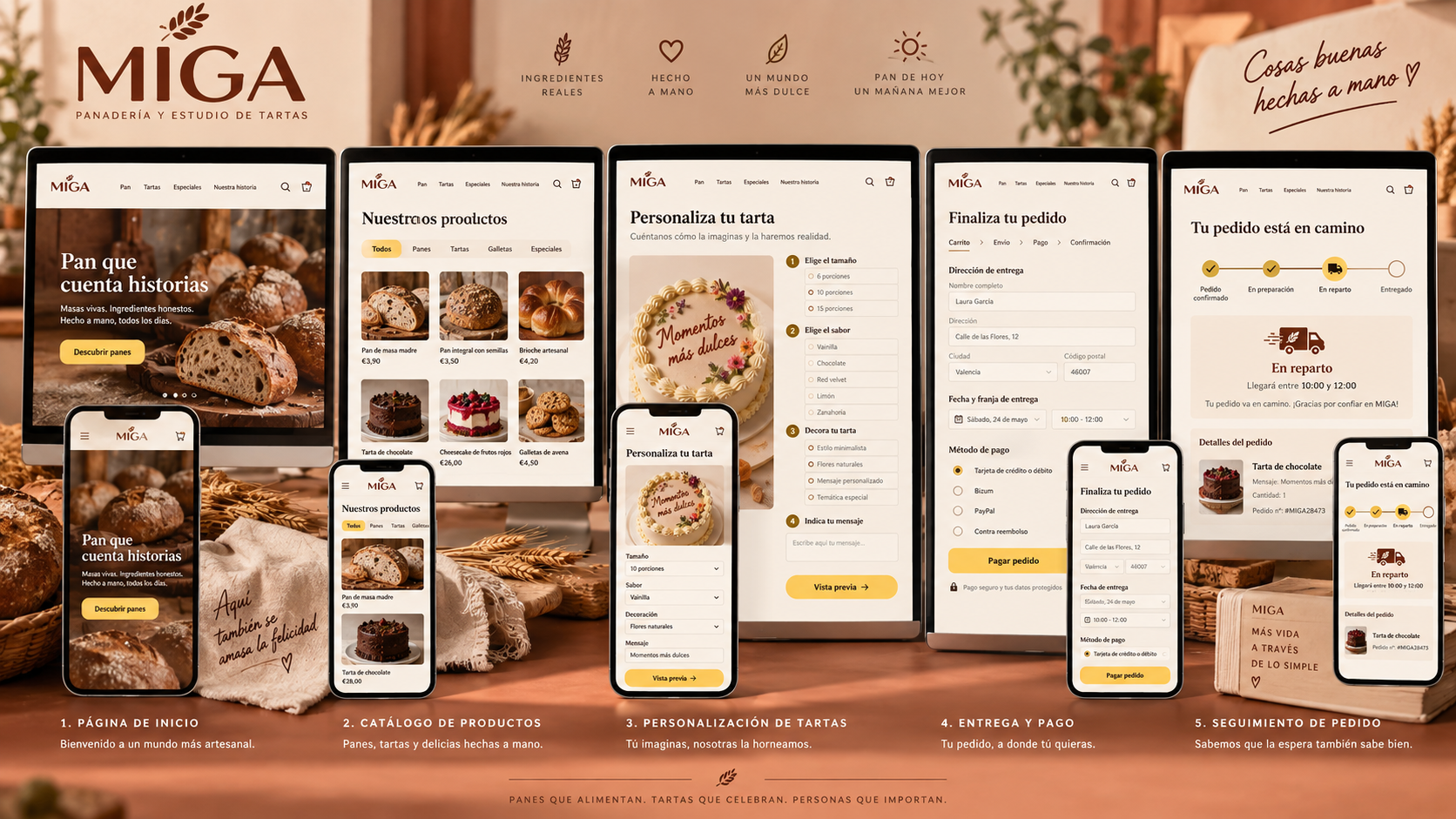 Mockup de panadería Miga