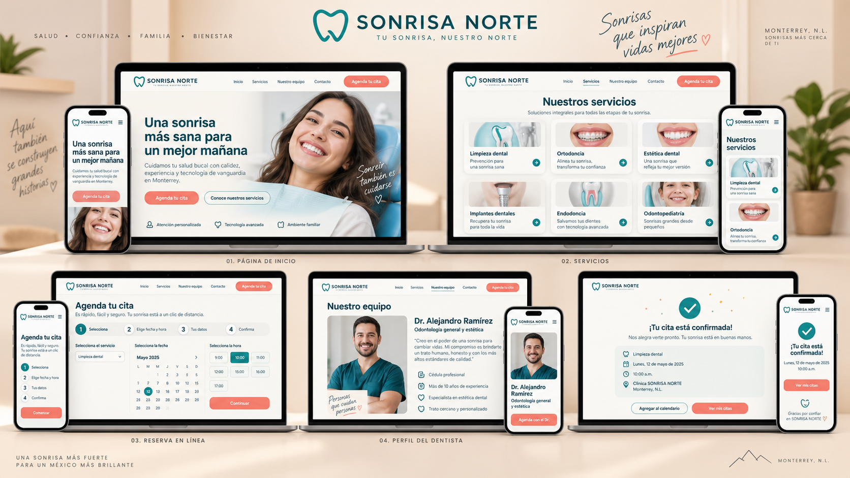 Mockup de clínica dental Sonrisa Norte